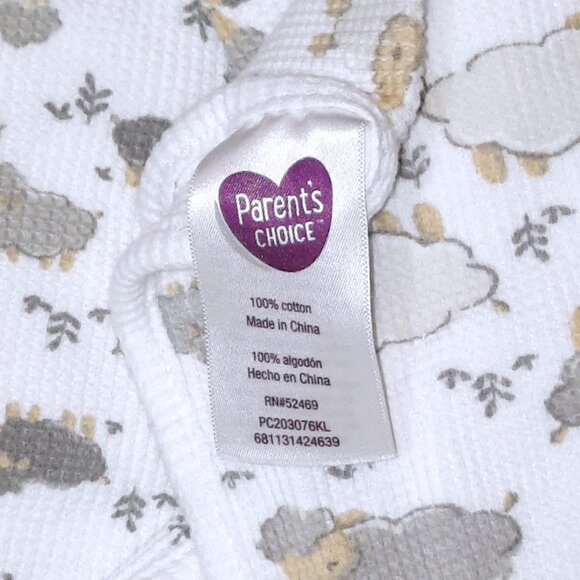 Parents Choice Lamb Sheep Thermal Waffle Weave Security Lovey Blanket 24" X 31" - Picture 4 of 4